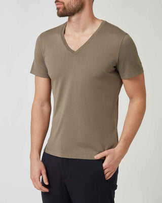 Cotton V-Neck T-Shirt <tc>Giza</tc>
