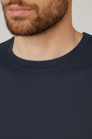 Cotton Crewneck T-Shirt <tc>Giza</tc> with pocket