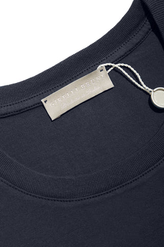 Cotton Crewneck T-Shirt <tc>Giza</tc> with pocket