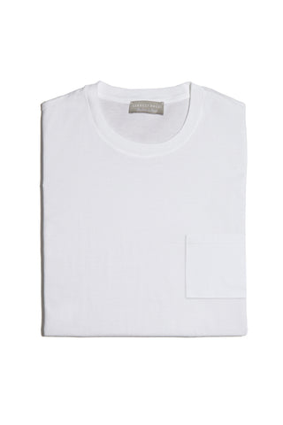 Cotton Crewneck T-Shirt <tc>Giza</tc> with pocket